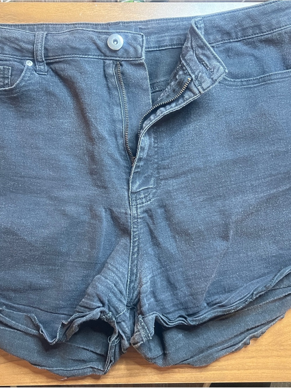 Forever 21 Black/Charcoal Washed Denim Shorts